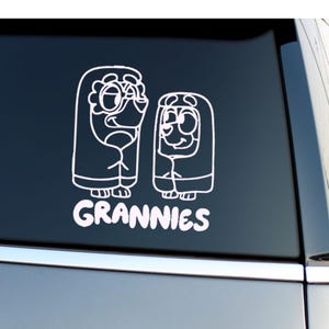 Grannies, Bluey and Bingo Grannies, Bluey, Car Decal, Vinyl Decal,  Bluey Vinyl Decals, Disney