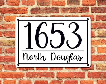 Custom Address Sign, House Number Sign, weather-resistant Aluminum, 8 x 12 Easy to install, address plaque, Great House Warming Gift