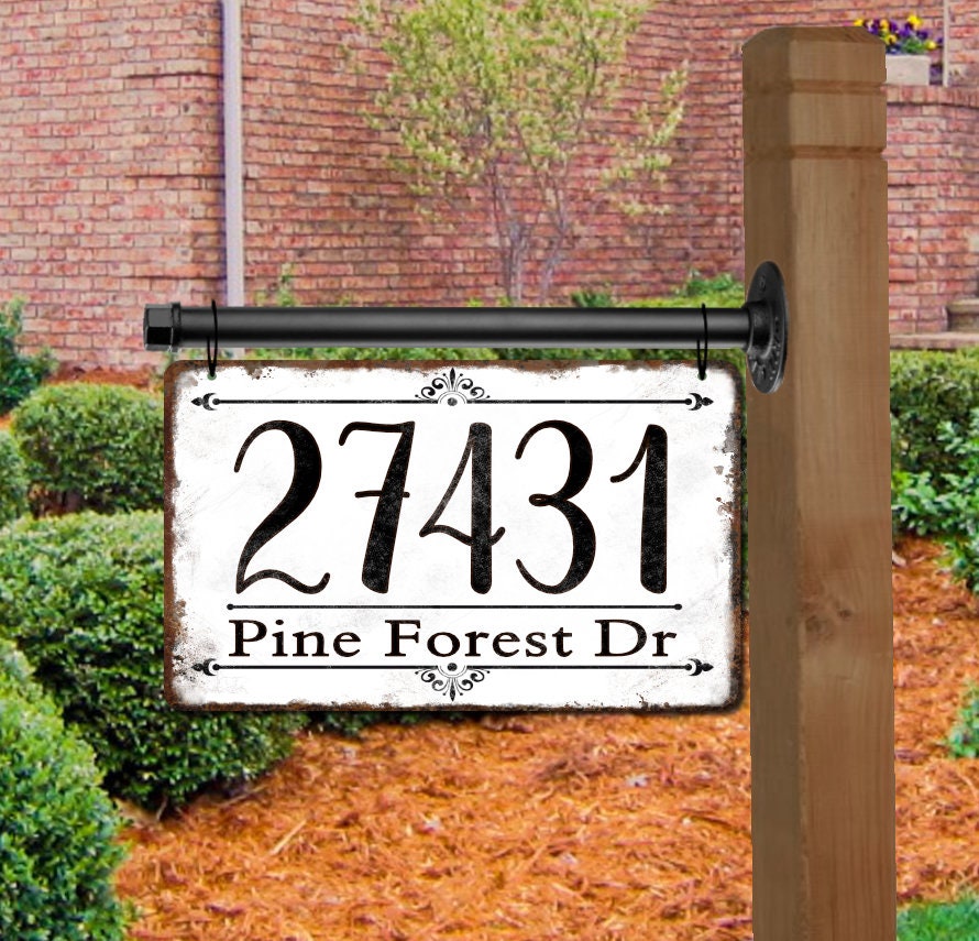 Farmhouse Style, Address Sign, Rustic House Numbers, Hanging Street ...