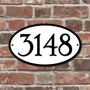 7 x 12 Weather Proof Classic House Number Plaque, Housewarming Gift, Realtor Gift, Address Sign, House Number, Number Plaque, Aluminum sign