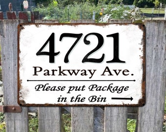 Address Package Delivery Sign, Personalized Cabin Sign, Custom Metal Sign Outdoor, Rustic Metal, Address House Plaque, Entrance Address Sign