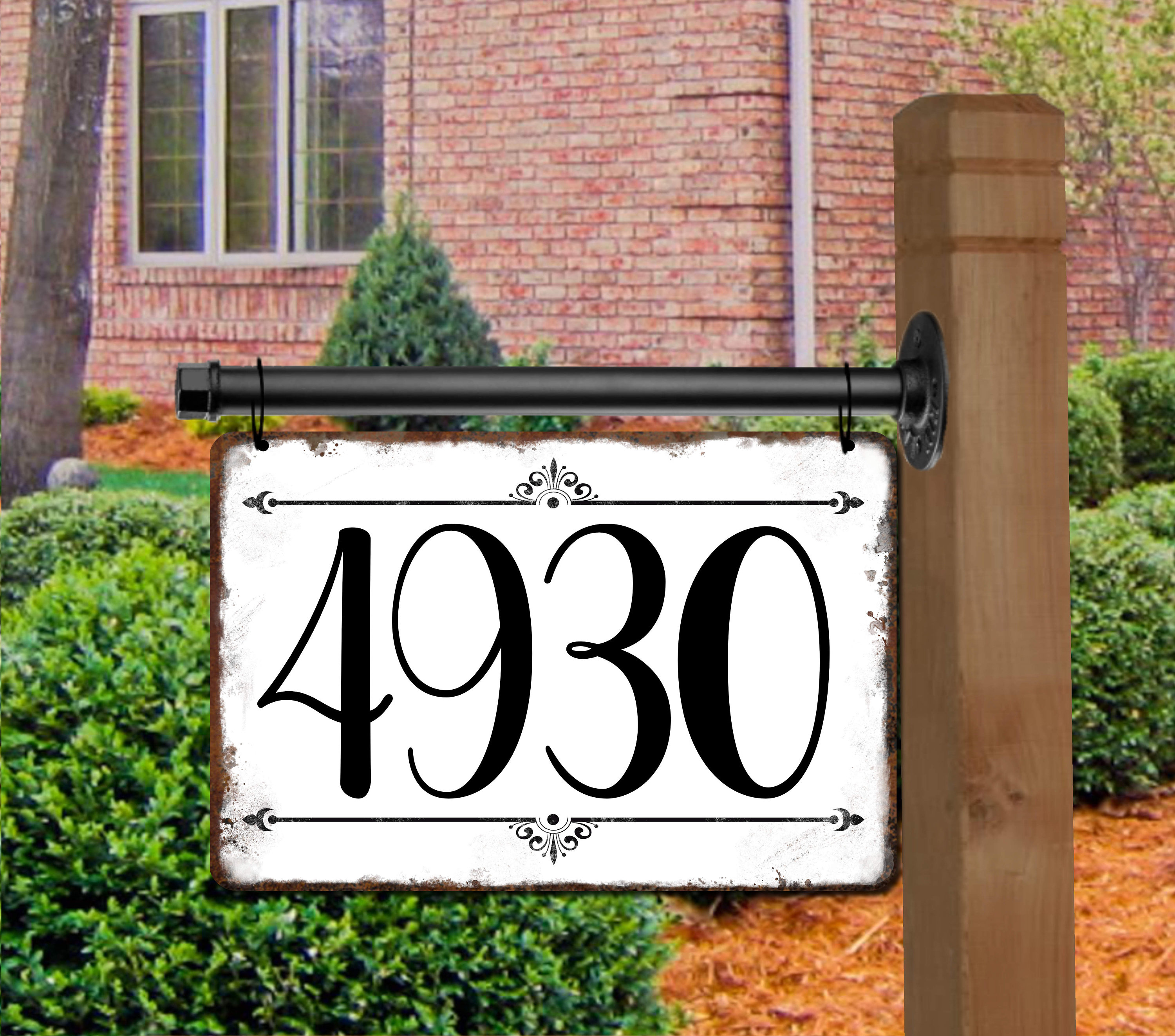 Farmhouse Style, Address Sign, Rustic House Numbers, Hanging Street ...