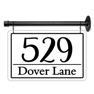 Address Sign, House Numbers, Hanging Street Plague, Mail Box Address, post bracket, Custom Metal Bracket, Business Sign, Hair Salon studio