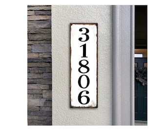 Horizontal Address Sign, Made of Metal, Address Numbers for Post, Rustproof Metal House Sign