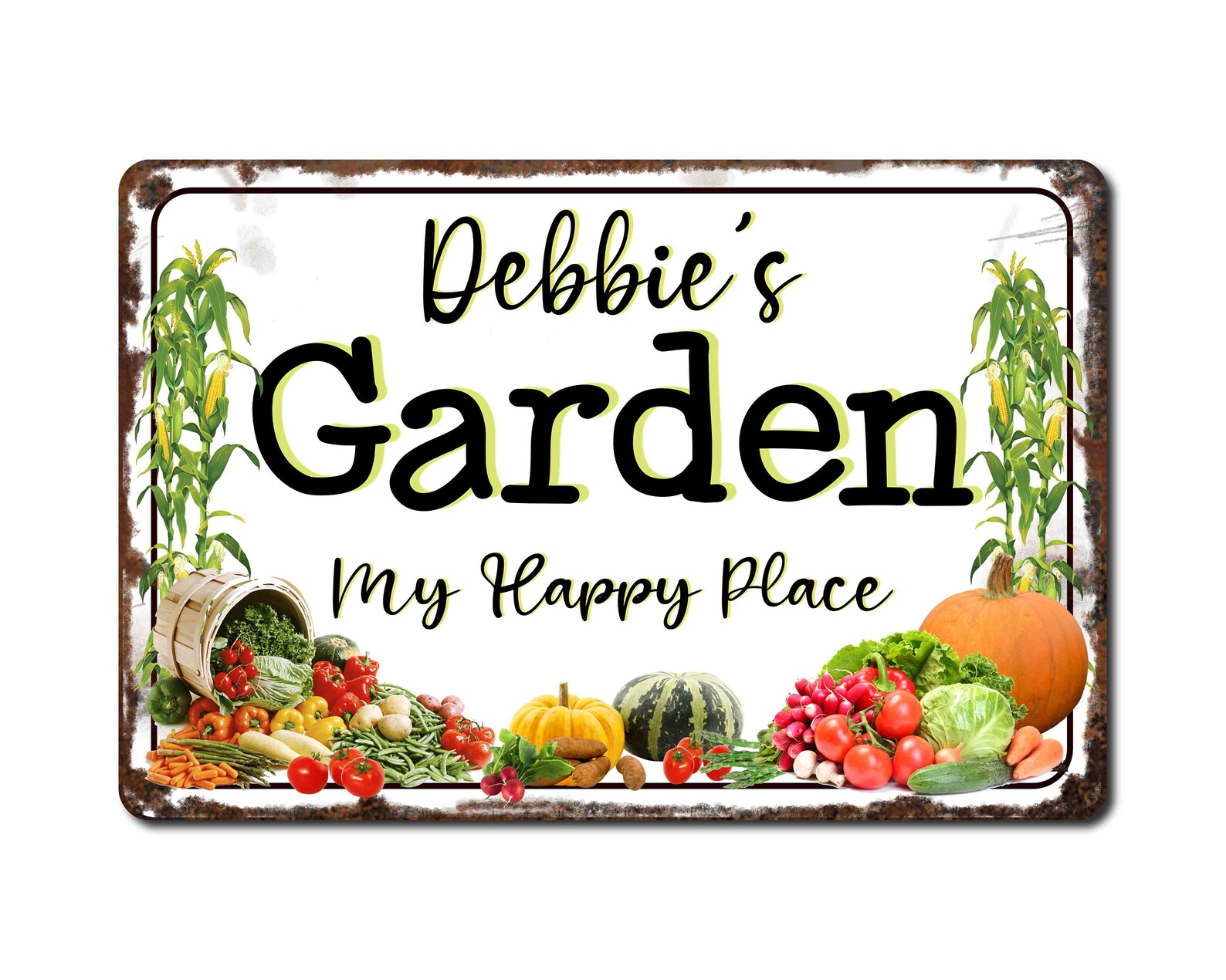 Custom Garden Sign Garden Decor Personalized Vegetable Etsy