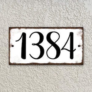 Rustic Farmhouse Address Sign, Made of Rustproof Metal, Distressed  address sign, House Numbers Plaque, Metal No Rust Weatherproof