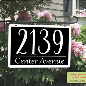 Address Sign for house, house numbers, hanging post plaque, 1 or 2 Sides Printed, 8 x 12 house numbers, new home gift