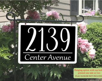 Address Sign for house, house numbers, hanging post plaque, 1 or 2 Sides Printed, 8 x 12 house numbers, new home gift