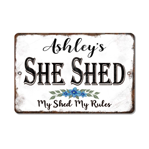 She Shed Sign, She Shop, Personalized, She She Decor, Metal Sign, Mom Christmas Gift, Best Gift for Mom, Custom Shed Sign, sister,  friend