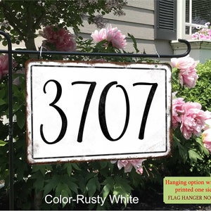 Rustic Address Sign, house numbers, weather resistant, Shabby Farmhouse, hanging address sign, yard sign, light post sign, 1 or 2 sided sign