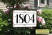 Farmhouse Custom Address Hanging Sign, Cute Rustic Country Sign, Easy to Hang weather-resistant Aluminum, 8 x 12 house numbers 