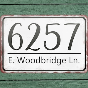 Rustic Metal address sign, Custom Address Sign, weather-resistant Aluminum, 8 x 12 Easy to install, address plaque, Great House Warming Gift