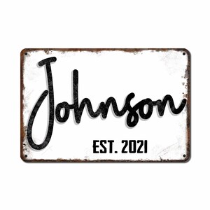 Family Name Sign, Made of Metal, Last Name Sign