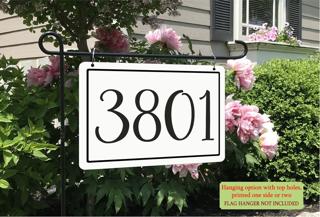 Address Sign for House House Numbers Hanging Post Plaque Etsy