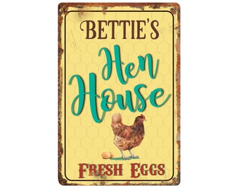 Personalized Hen House Sign, Chicken Coop, Chicken Coop Sign, Hen House, Eggs for sale, Rooster sign, Free Shipping and Personalization