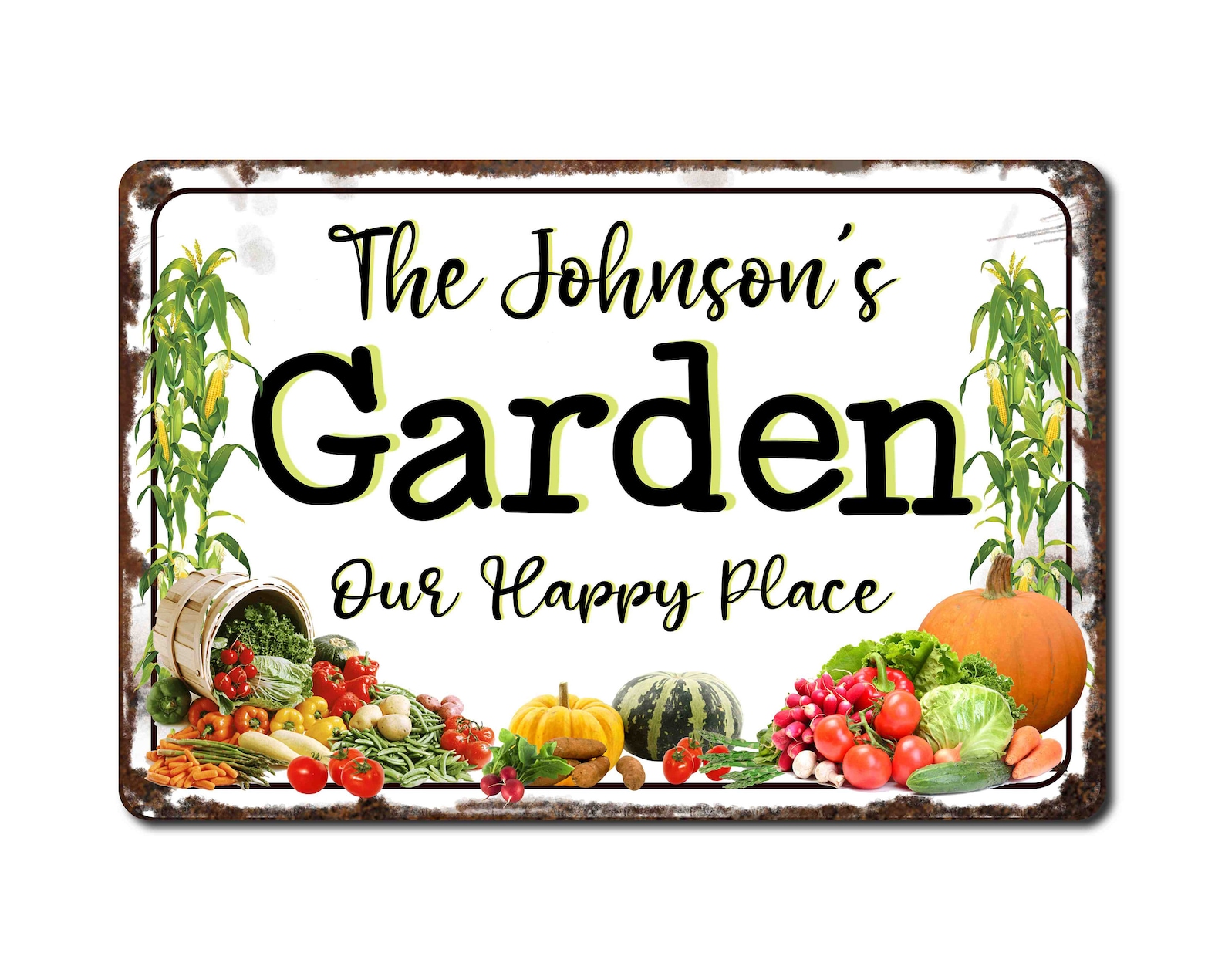 Custom Garden Sign Garden Decor Personalized Vegetable Etsy