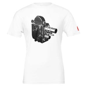 Camiseta unisex de cuello redondo de primera calidad con cámara vintage / Bella + Canvas 3001