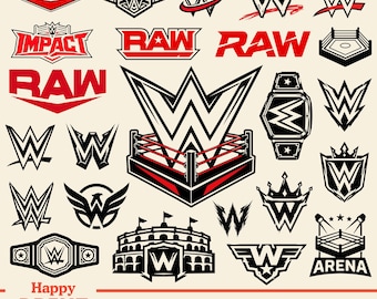 Wrestling Svg Bundle, Championship Belt Svg, Sports Logo Svg, WWE RAW, Wrestling Monogram, Cricut Silhouette, Cut Files, Png, Eps