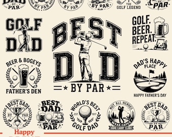 Najlepszy tata od Par PNG, pakiet Najlepszy tata SVG, Golf Dad SVG, Golf na Dzień Ojca SVG, Golfista PNG, Plik Cricut Cut, Pobierz projekt koszulki dla taty