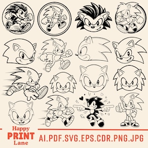 Sonic Thumbs Up SVG, Sonic Thumbs Up SVG, Sonic Laufendes Logo, Spinning Sonic Logo, Super Sonic Cut bereit digitales Design für Cricut