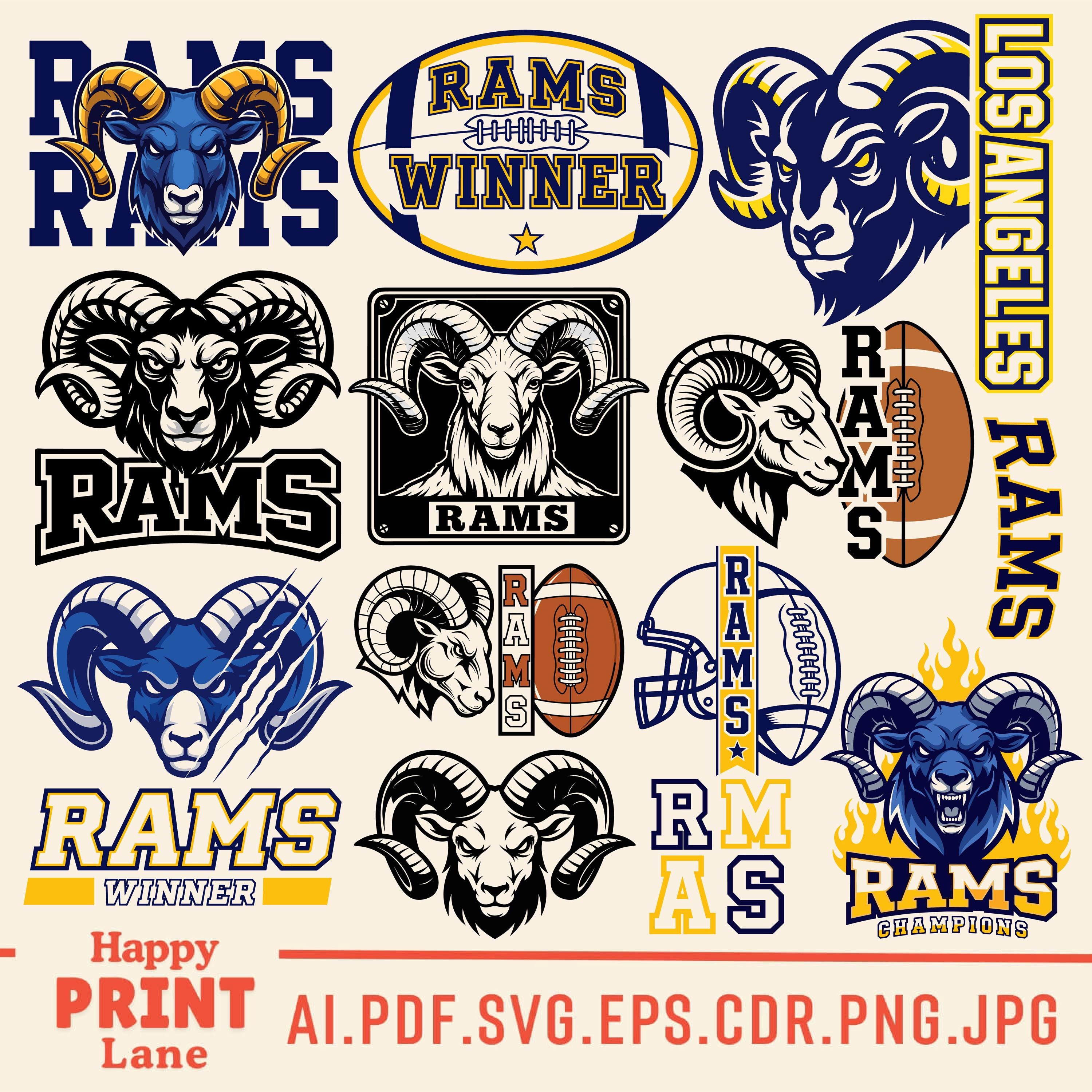Rams Football SVG, Rams Svg Bundle, Game Day Team Spirit Design, Los ...