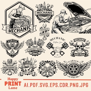 Mechanic Svg, Auto Mechanic Tools Logo, Mechanic Shirt Svg Png, Repair Tools & Spark Plug SVG, Digital Download