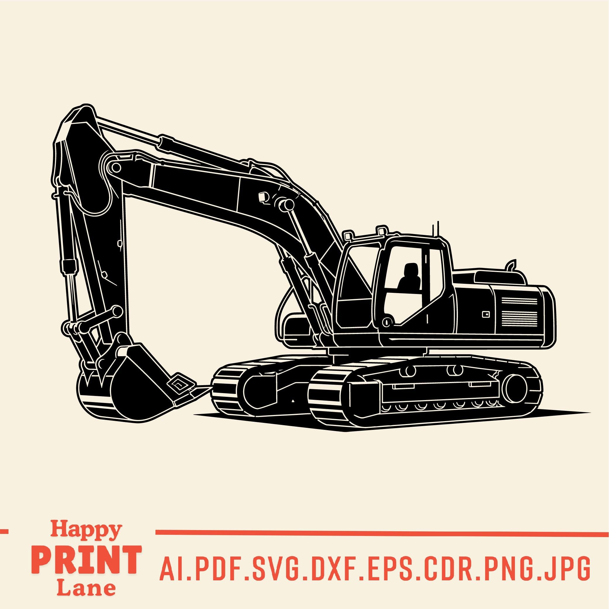 Excavator SVG Bundle | Excavator Svg Cut Files | Heavy Equipment SVG ...
