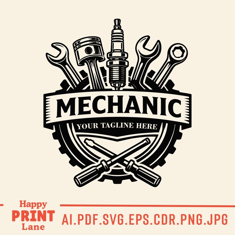 Mechanic Svg, Auto Mechanic Tools Logo, Mechanic Shirt Svg Png, Repair Tools & Spark Plug SVG, Digital Download image 3
