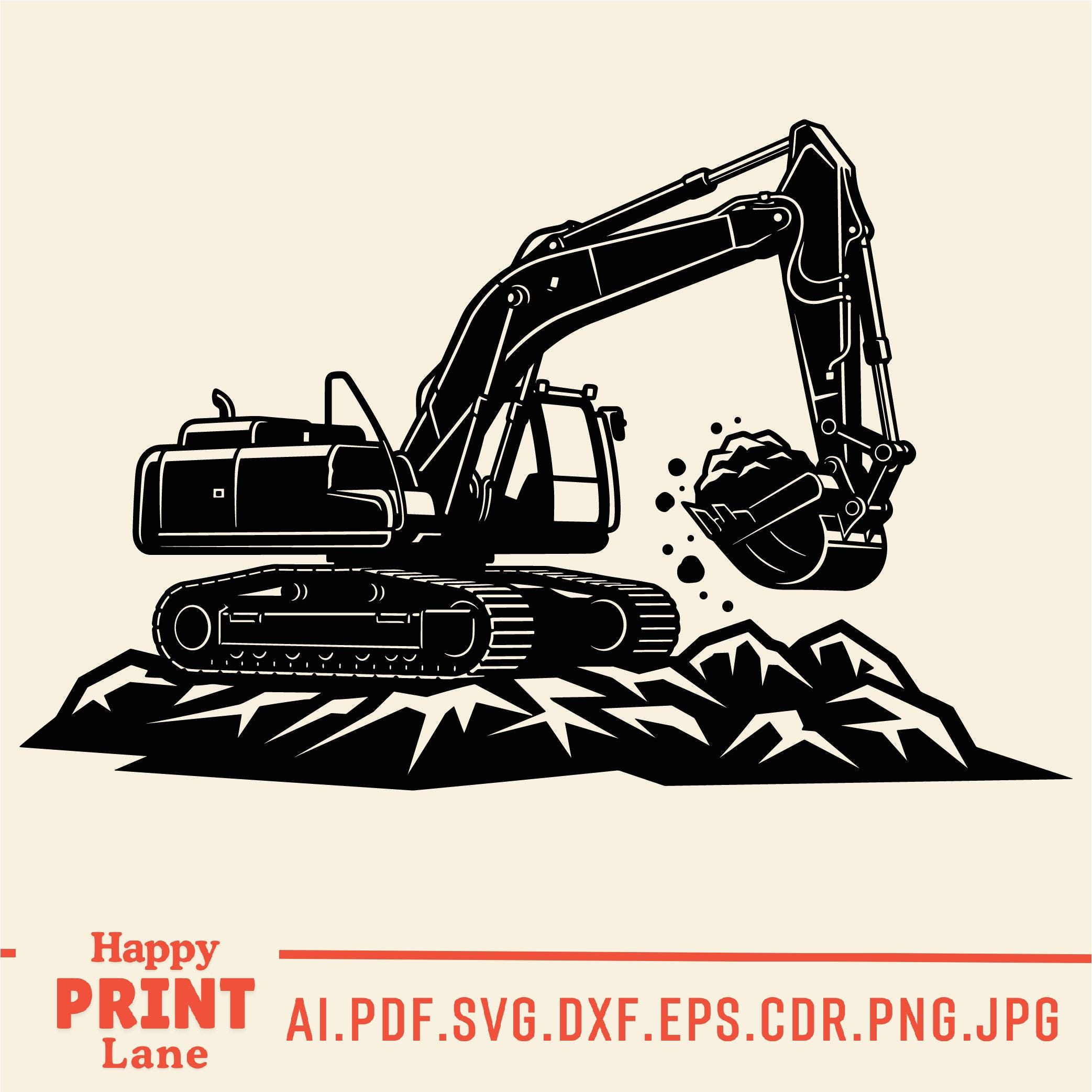 Excavator SVG Bundle | Excavator Svg Cut Files | Heavy Equipment SVG ...