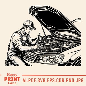 Mechanic Svg, Auto Mechanic Tools Logo, Mechanic Shirt Svg Png, Repair Tools & Spark Plug SVG, Digital Download image 4