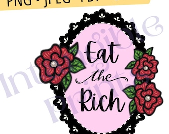 Clipart com o slogan anticapitalista "Coma os Ricos" — png, jpeg, pdf, svg