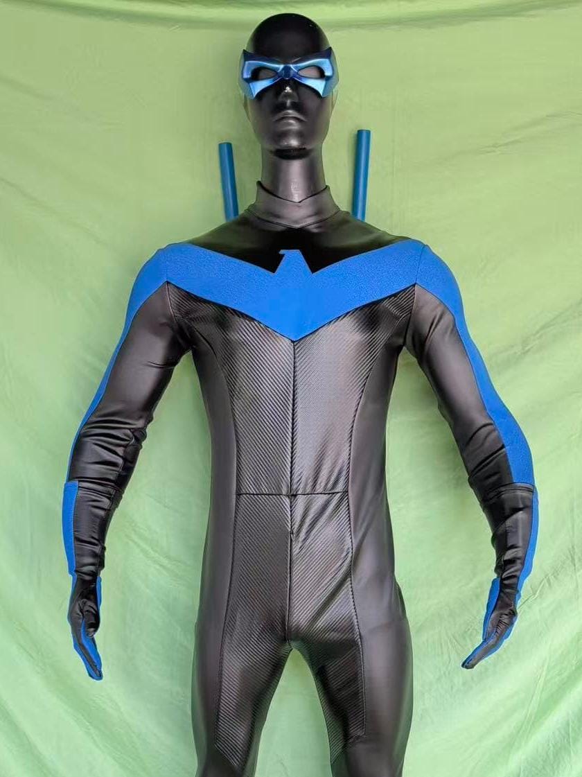 thumbnail image 2 of Nightwing Cosplay Costume Bodysuit – Dick Grayson Titans Season 1 – Men's 2 of 2