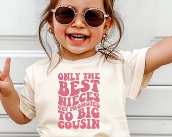 Promoted to Big Cousin Shirt | Retro Niece/Nephew Announcement Tee