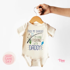 Packen Sie meine Windeln ich werde Angeln Bodysuit, niedlich und lustig Baby Bodysuit, Babypartygeschenk, Angeln Baby