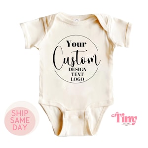 Custom Logo Baby Bodysuit, Custom Text Printed, Custom Company Logo Printed,Your Design or Logo Printed Directly Onto a Bodysuit,Custom Text