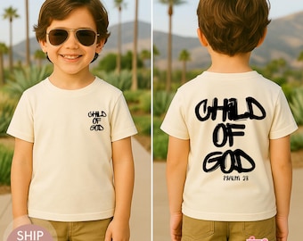 Child of God Kids T-Shirt, Celestial Psalm 23 Faith Tee