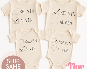 Body bébé personnalisé pour jumeaux, tenue assortie : cadeau amusant pour jumeaux