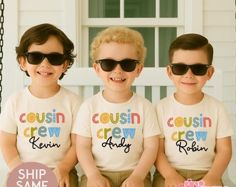 Cousin Crew Personalized Name Kids Shirt, Cousin Crew Toddler Shirt, Toddler & Youth Tee, Cute Cousin Crew Natural Infant, Cousin Crew Kids