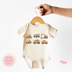 Maglietta per bambini &quot;Costruzione camion&quot;, maglietta per bambini con attrezzatura, regalo per bambini, maglietta per bambini piccoli &quot;Costruzione&quot;, tutina per neonati &quot;Amante dei camion&quot;, tutina per neonati