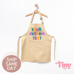 Your Custom Text Apron, Personalized Apron for Kids, Toddler Apron, Customized Apron, Cute Kids Apron, Customizable Apron for Kids