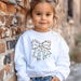 Christmas Lights Coquette Bow Kids Sweatshirt, Funny Xmas Shirt, Holiday Sweater for Children image 3