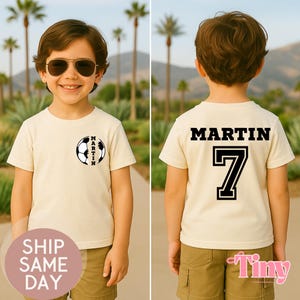 Personalized Soccer Kids T-Shirt, Custom Soccer Name Number Tshirt, Soccer Mom Tee, Soccer Team T-Shirt,Toddler Birthday Tshirt,Age Birthday