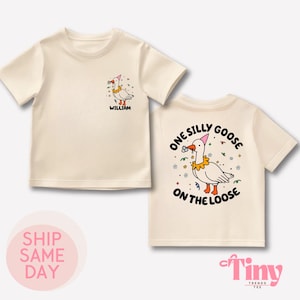 One Silly Goose Bubble Romper, Funny Baby Bodysuit with Name, Custom Baby Birthday Outfit, Toddler Goose Romper, Baby Gift Idea