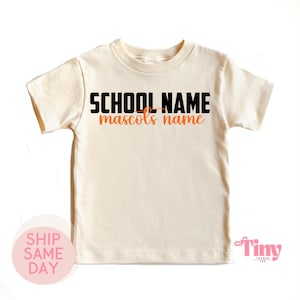 Custom School T-Shirt, School Logo Shirt, Team Mascot Shirt, Personalized School Spirit Shirt, Custom Text School Shirt