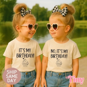 Verjaardagsshirt tweeling, It&#39;s My Birthday, verjaardagscadeau tweeling, verjaardagsshirt, bijpassende shirts, verjaardagsshirt tweeling, cadeau idee verjaardag tweeling, grappige tweeling verjaardagscadeau