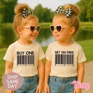 Lustige doppelt Bodysuit - kaufen Sie ein und bekommen Sie eins gratis Strichcode-Shirts - individuell gestaltete beste Freund Kopie Paste Zwilling Baby Mädchen Baby Jungen Outfit Strampler