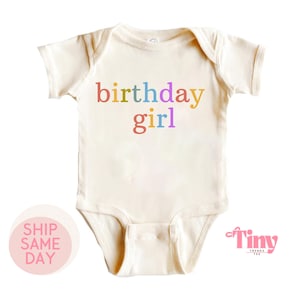 Camiseta de cumpleaños para bebé, body para niña, bonito regalo de cumpleaños, atuendo para bebé de primer cumpleaños, anuncio de bebé