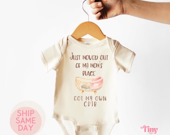 Funny Baby Bodysuit, Just Moved Out, Newborn Gift