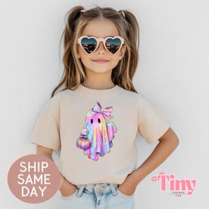 Halloween Girls Ghost Shirt, Cute Toddler Halloween Shirt, Halloween Shirts for Toddler Girls Halloween Little Girl Shirts