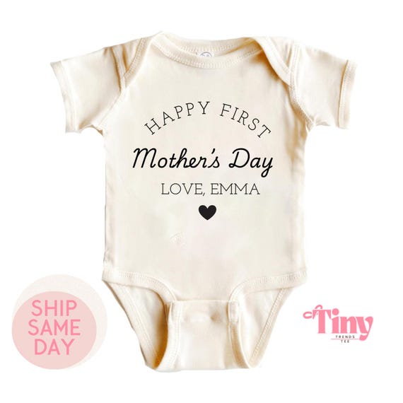 Happy First Mothers Day romper, gepersonaliseerde eerste Moederdag
